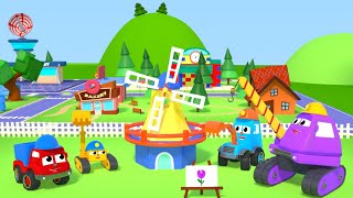 FRIENDS ON WHEELS EP 59 -  THE MIGHTY MACHINES KIDS TRUCKS BUILD A WIND MILL by Smart Baby Songs 148,467 views 9 months ago 4 minutes, 8 seconds