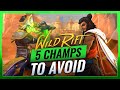 5 CHAMPIONS YOU SHOULD AVOID PLAYING in Wild Rift (LoL Mobile)