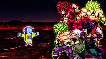 Zeno Sama OP VS Broly DBS OP, LB Broly SSJ4 OP, Dark Broly SSJ4 OP & Broly DBZ OP in Mugen