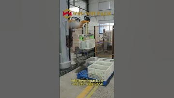 Single-column joint palletizer for plastic crate palletizing #machine #shorts #palletizer