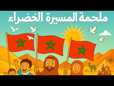 ملحمة المسيرة الخضراء أغنية وطنية حماسية مناسبة للإحتفال مع صور متحركة بجودة عالية مرفوقة بالكلمات