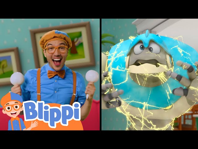Blippi Visits ARPO The Robot - Robot Dance Off!!! | @ARPOTheRobot | Educational Cartoons for Kids class=