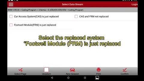 X 431PROPRO3E series FRM Footwell Module Coding Instructions, BMW 2010