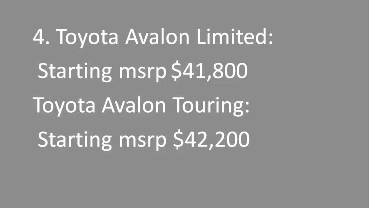14 DIFFERENCE BETWEEN TOYOTA AVALON TOURING AND LIMITED YouTube