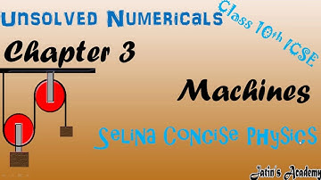 Ch 3 Machine Unsolved Numericals Selina concise physics class 10th ICSE @jatinacademy