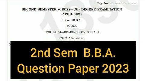 READINGS ON KERALA            |          2nd Sem  B.B.A.   Question Paper 2023 #calicut #university