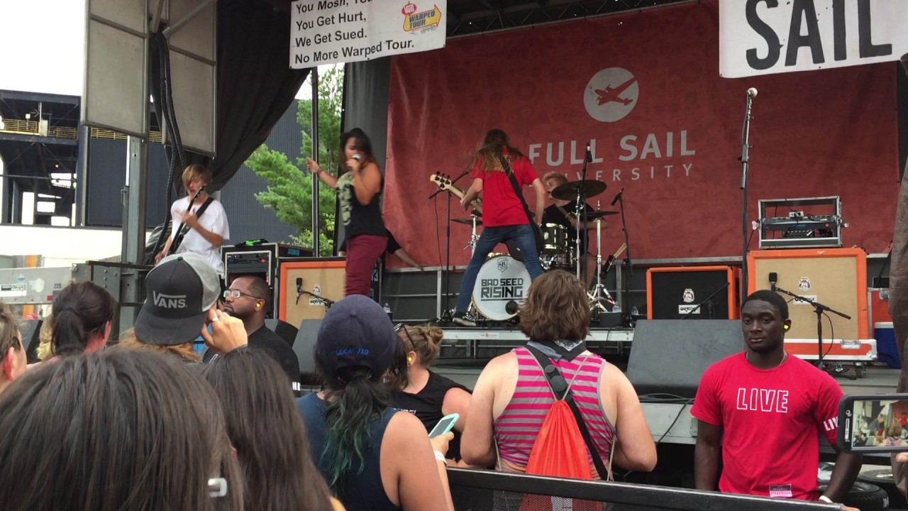 Bad Seed Rising performing at full sail university stage at warped tour