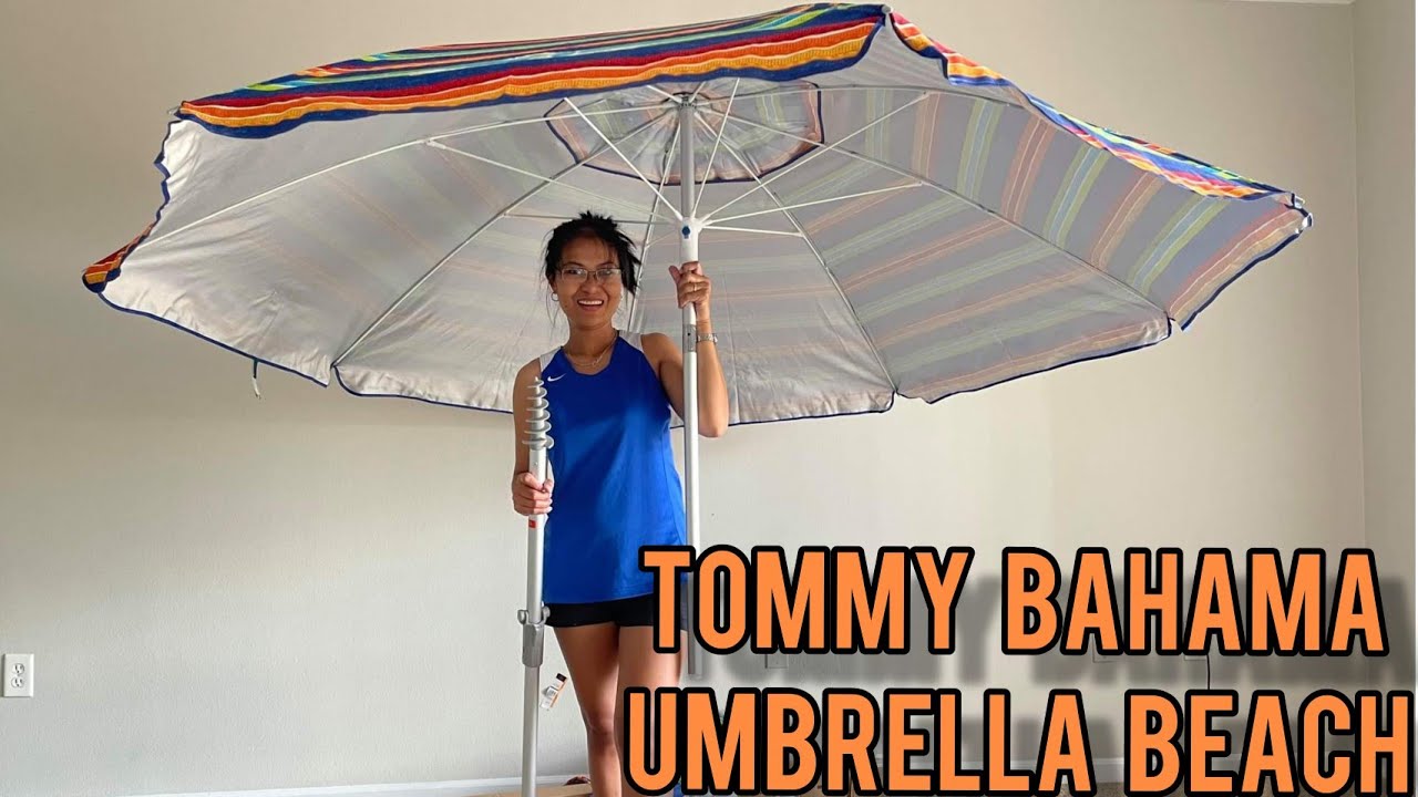 TOMMY BAHAMA BEACH UMBRELLA W/ TILT BLUE COLOR BEACH UMBRELLA W