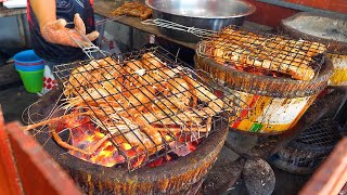 놀라운 해산물 파티! 거대 민물 새우 구이와 투구게 알 Amazing seafood party! Thai street food