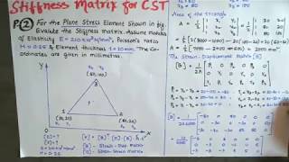Two Dimensional CST Element Problem| Stiffness matrix for CST in Finite Element Analysis| FEM screenshot 3