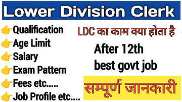Lower division clerk work |  salary | LDC kya hota hai | LDC job profile | LDC केसे बने | details