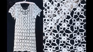 Ажурное платье - туника для пляжа. Вязание. Вязание крючком. Knitting Crochet Ажурное платье - туника для пляжа. Вязание. Вязание крючком. Knitting Crochet