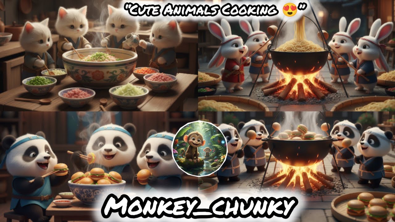 Miniature Panda Cooking Tiny Food | Super Cute Tiny Kitchen Fun! This panda cooks in a TINY kitchen🐼