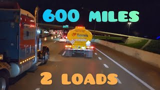 Volvo VNL780 trucking - Overnight driving with 2 loads