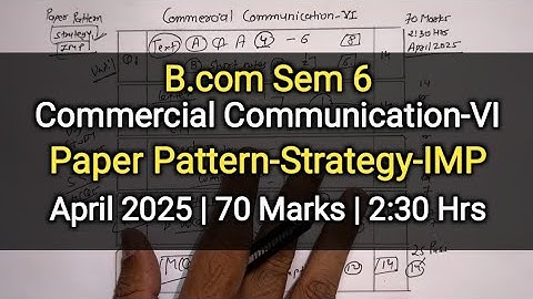 Commercial Communication-VI | Paper Pattern-Strategy-IMP | B.com Sem 6 | April 2025