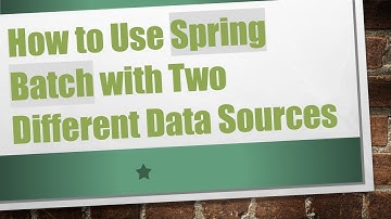 How to Use Spring Batch with Two Different Data Sources