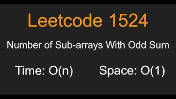 Number of Sub-arrays With Odd Sum - Leetcode 1524 - Python