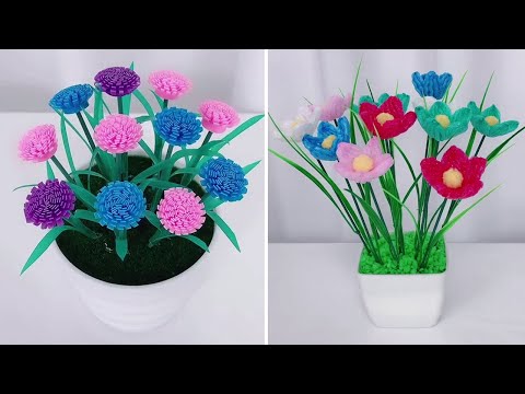 DIY Fruit Foam Net Wrapper Craft Ideas for Kids || Flower Crafts using Fruit Cover Anyone can Make