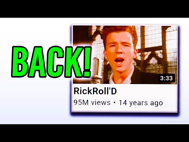 The original 'Rickroll' video has disappeared from