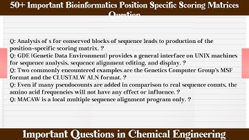 MCQ Questions Bioinformatics Position Specific Scoring Matrices with Answers