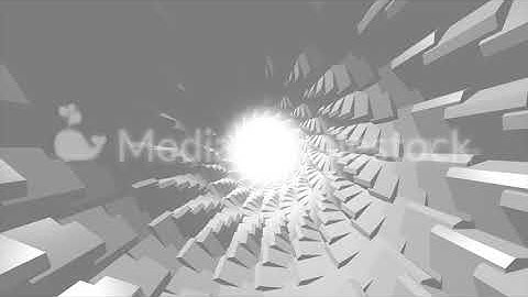 Endless rotation of gray circular tunnel with a ring of white light in the center, seamless loop