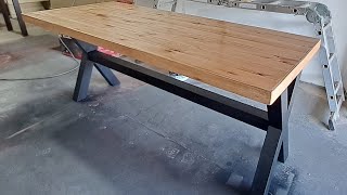 Fabricación de mesa tipo industrial con patas en X