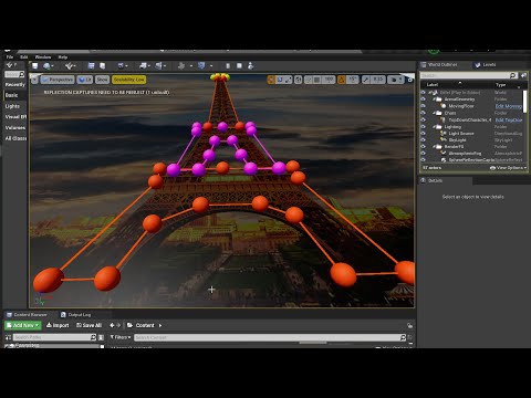 Ant Algorithm represents Eiffel Tower made of different paths