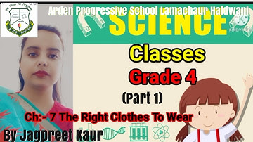 Grade 4 Science Ch 7 The Right Clothes To Wear ( Part 1) video lecture