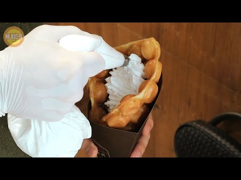 홍대 │ 생크림 고구마 와플 │ Sweet Potato Waffle with Whipped <strong>Cream</strong> │ 한국 길거리 음식 │ Hong <strong>Kong</strong> Street Food