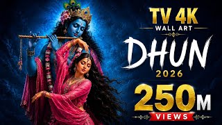 Most Beautiful Krishna Dhun (Pure Instrumental) 🌺 4K Ambient Background Video