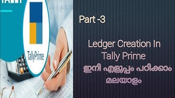 Ledger Creation In Tally Prime Malayalam...!!