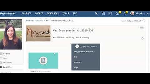 Video Showing How to Create and Share a Schoology Portfolio 1