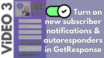 New Subscriber Notifications + Autoresponders (Email Marketing Settings in GetResponse FREE 2022)