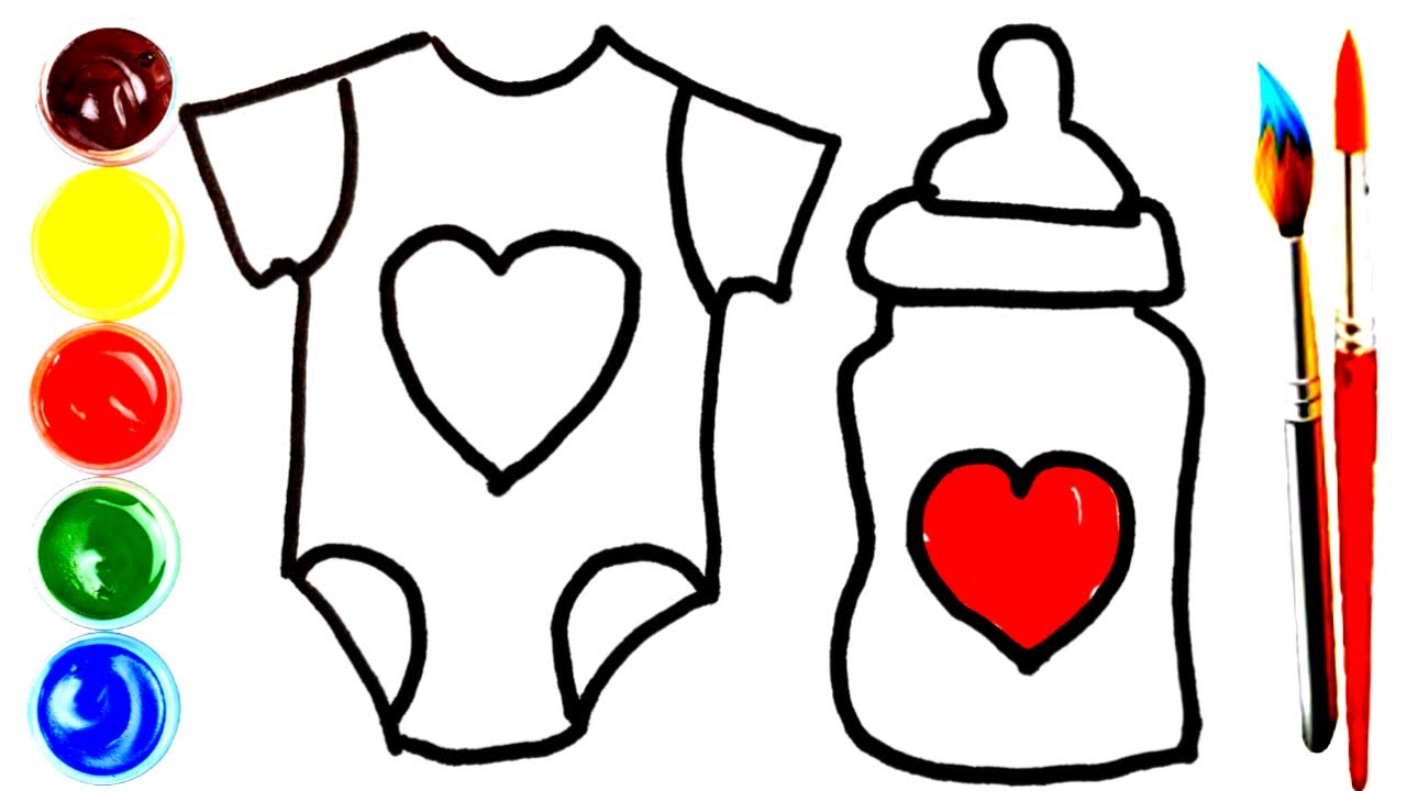 How to Draw Baby Bottle Rattle Pacifier | Teach Drawing for Kids ...