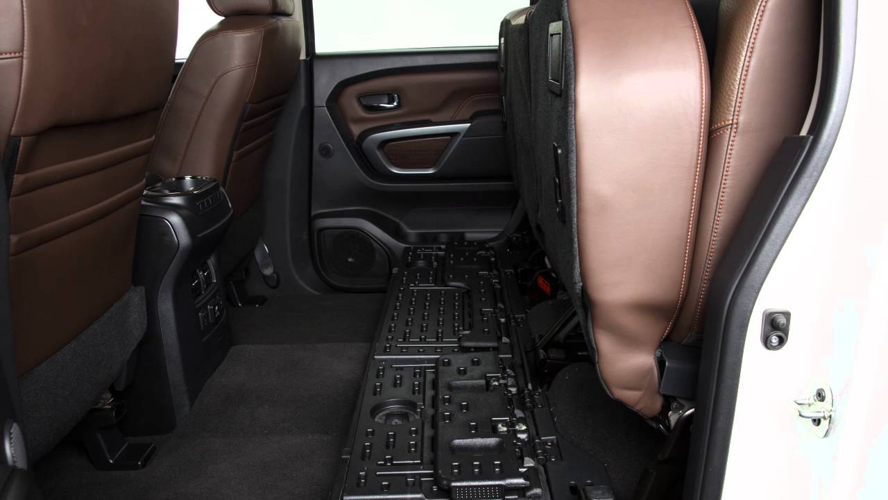 2016 Nissan Titan Folding The Rear Bench Seat Youtube