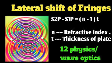 Lateral shift of Fringes interference of light wave optics class 12|wave optics