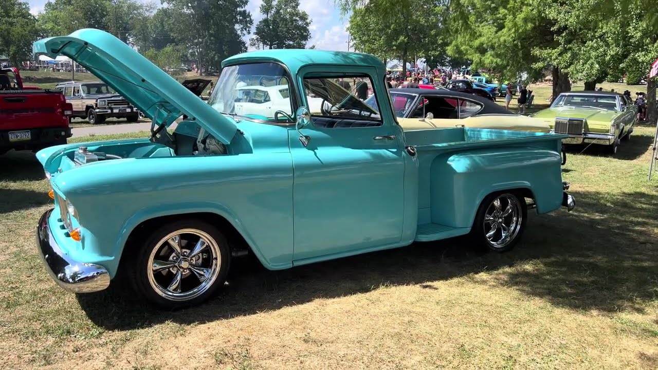 2025 Moon Park VFD Car Cruise - WOW look at this Turquoise ‘55 Chevy Truck Custom!!!