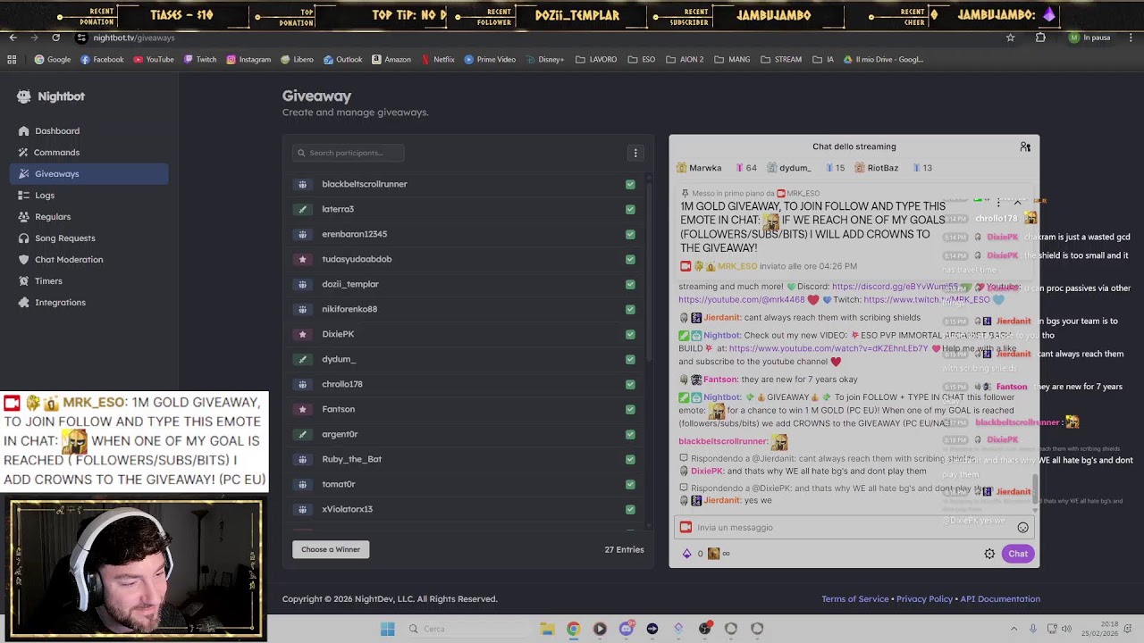🔴 ESO PVP BGS/DUELS ⚔️ GIVEAWAYS ON TWITCH!💰