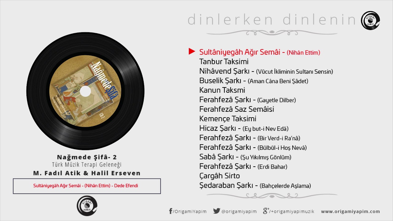 Sultâniyegâh Ağır Semâi / Nihân Ettim / Nağmede Şifâ 2
