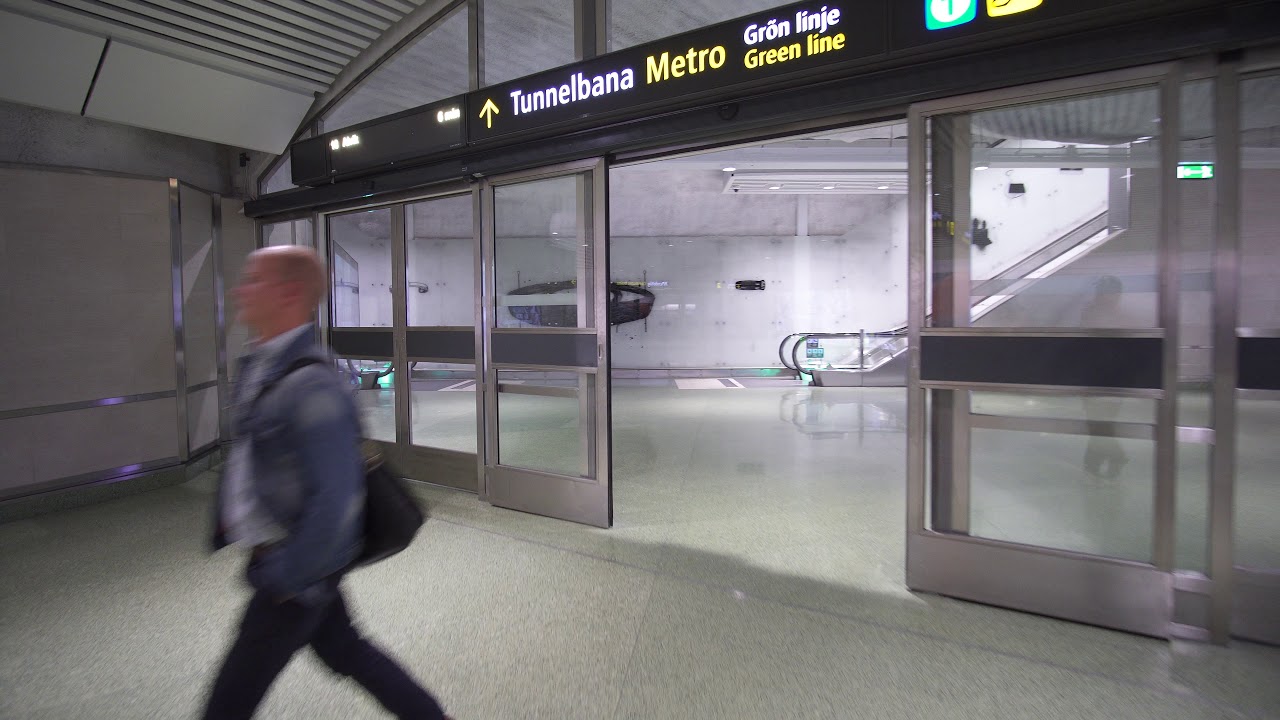 Sweden, Stockholm Odenplan subway/train station, 2X escalator, 3X elevator