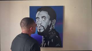 CHADWICK BOSEMAN BLACK PANTHER PAINTING - POP ART