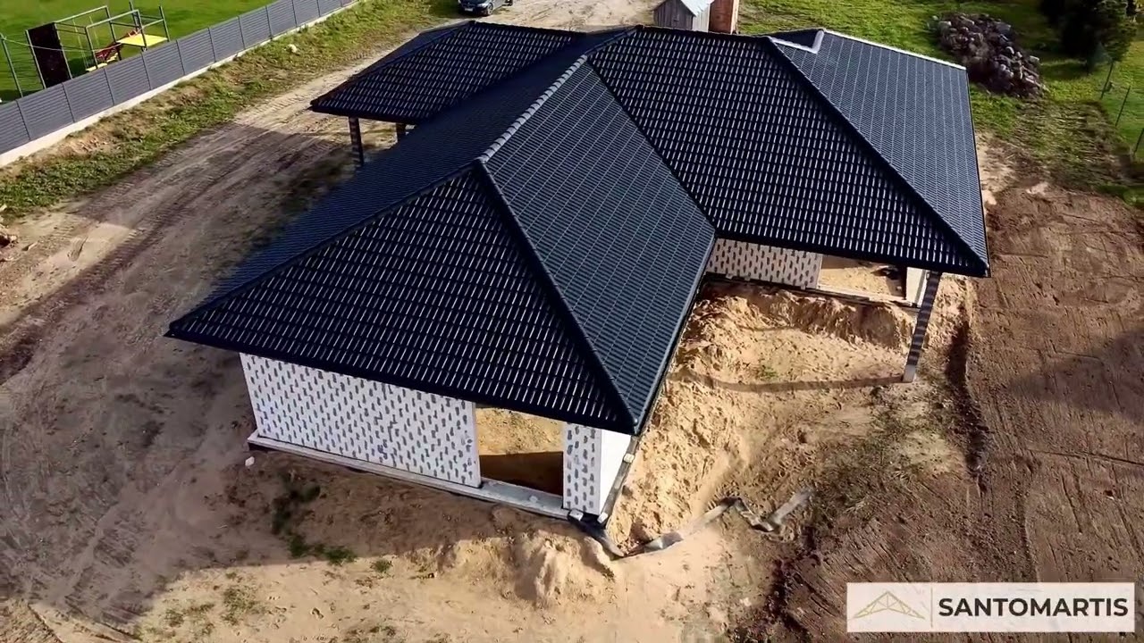 Daugiašlaičio stogo projektavimas gamyba ir montavimas MiTek technologijų pagalba.