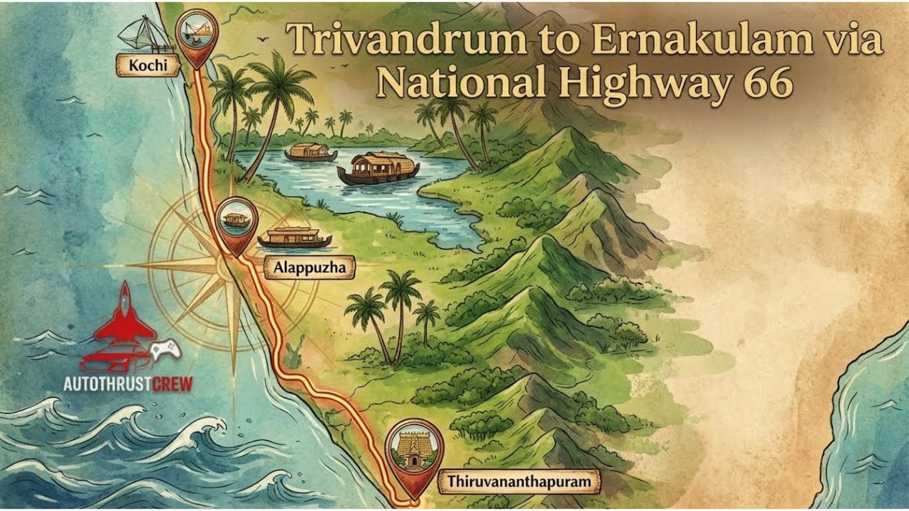 Trivandrum to Ernakulam drive in 4K | Current road condition of under construction NH 66