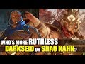 Who is more brutal  darkseid or shao kahn  relationship intro dialogues  mk 11 vs injustice 2