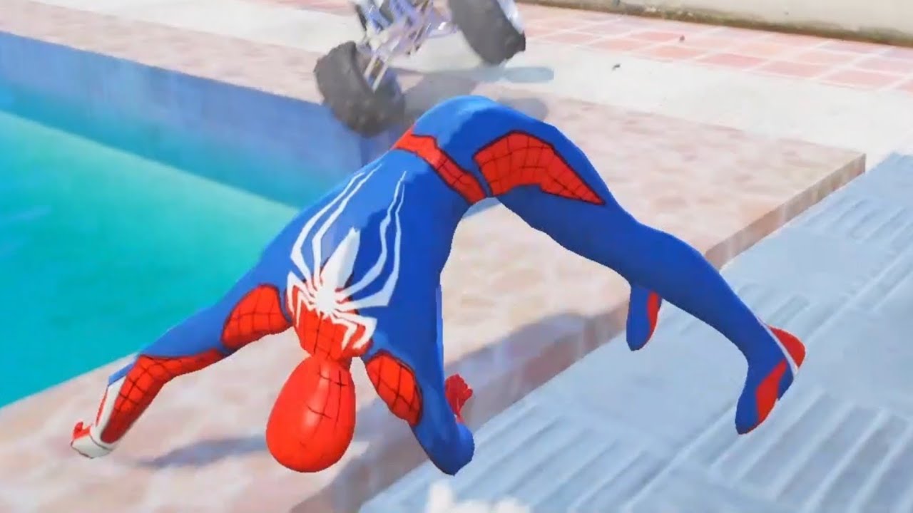SPIDERMAN CRAZY JUMPS/FALLS #7 (GTA 5 Spider-Man Fails)