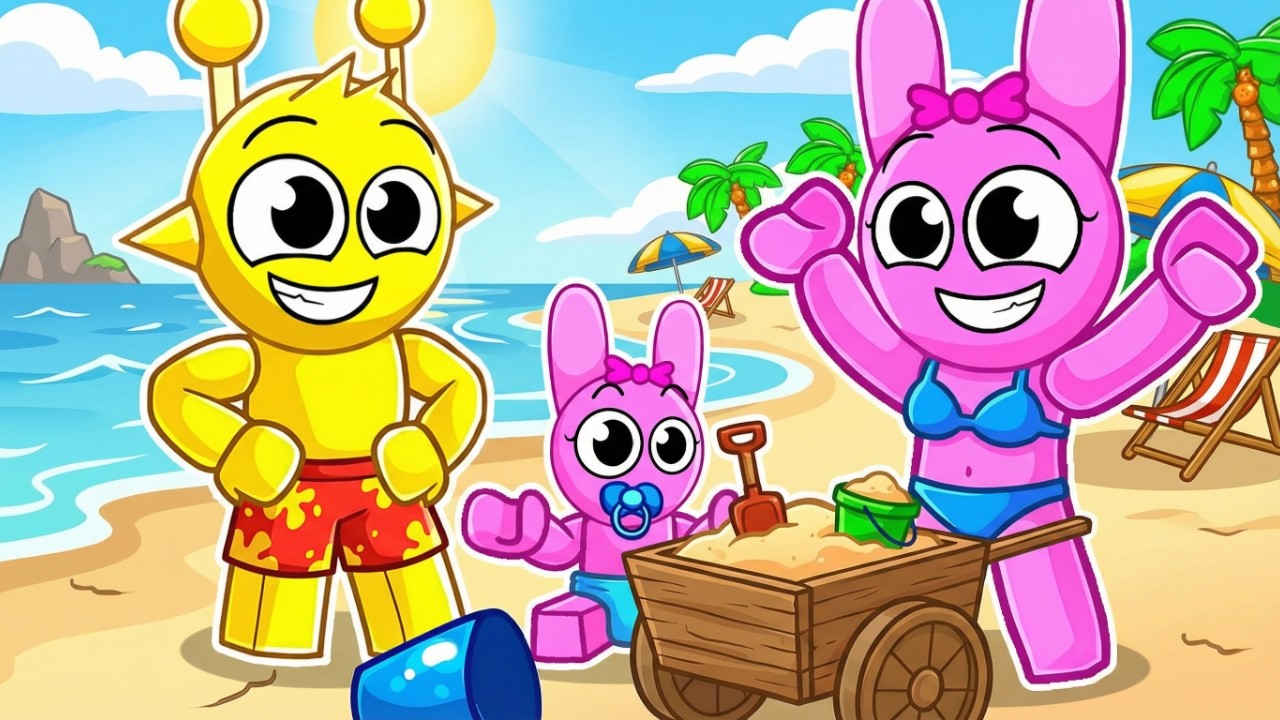 ¡LA FAMILIA SIMON Y PINKI VAN A LA PLAYA en Roblox!