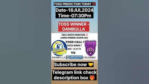 Dambulla sixers vs Colombo strikers toss prediction|| today toss 😍 || LPL t20 match 2024
