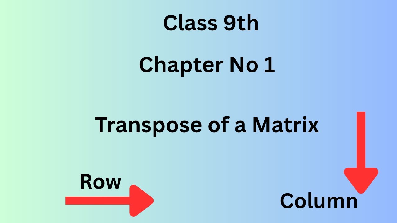 Transpose of a matrix question what is transpose of a matrix - YouTube