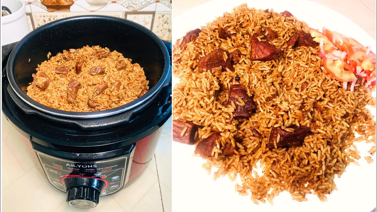 JINSI YA KUPIKA PILAU /PILAU LA PRESSURE COOKER @ikamalle
