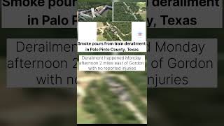 Smoke pours from train derailment in Palo Pinto County, Texas #usa #news #newsupdates #viral #shorts